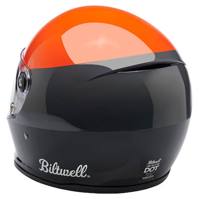 Biltwell Lane Splitter Helmet - Podium Gloss Orange/Grau/Schwarz