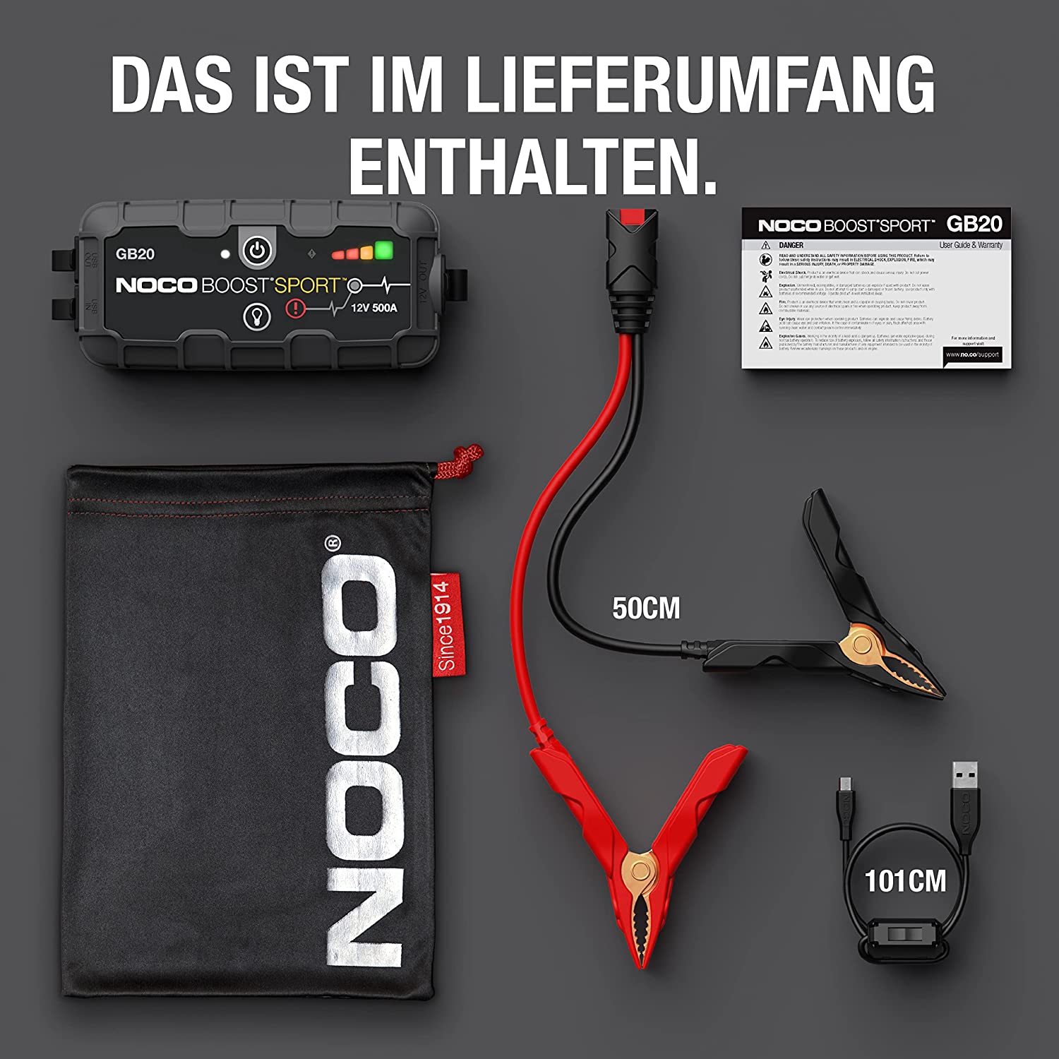 NOCO GB20 Batterie Starthilfe-Booster Lithium 12V 400A