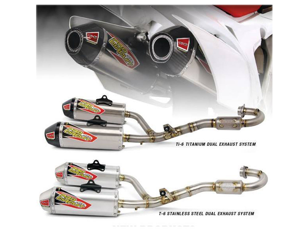 Pro Circuit T-6 Stainless Steel Dual System Honda CRF 450 13-14 SS/AL