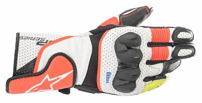 Alpinestars Lederhandschuhe SP-2 v3 Fluorescent Red, Weiß, Schwarz - AHR / Ing. Martin Aichholzer