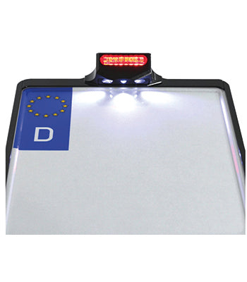 Kennzeichenhalterung IOMP mit Kennzeichenbeleuchtung, Rücklicht und Jax-Blinker