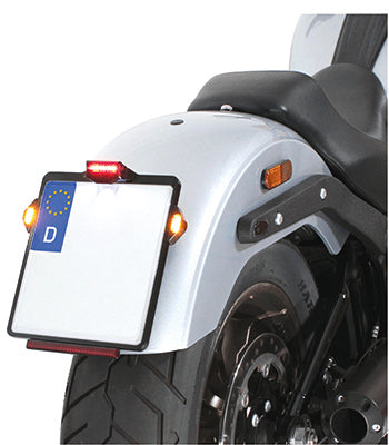 Kennzeichenplatte IOMP mit Rücklicht, Kennzeichenbeleuchtung und TIG Blinker