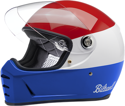 Builtwell Lane Splitter Helmet - Podium Gloss Rot/Weiß/Blau