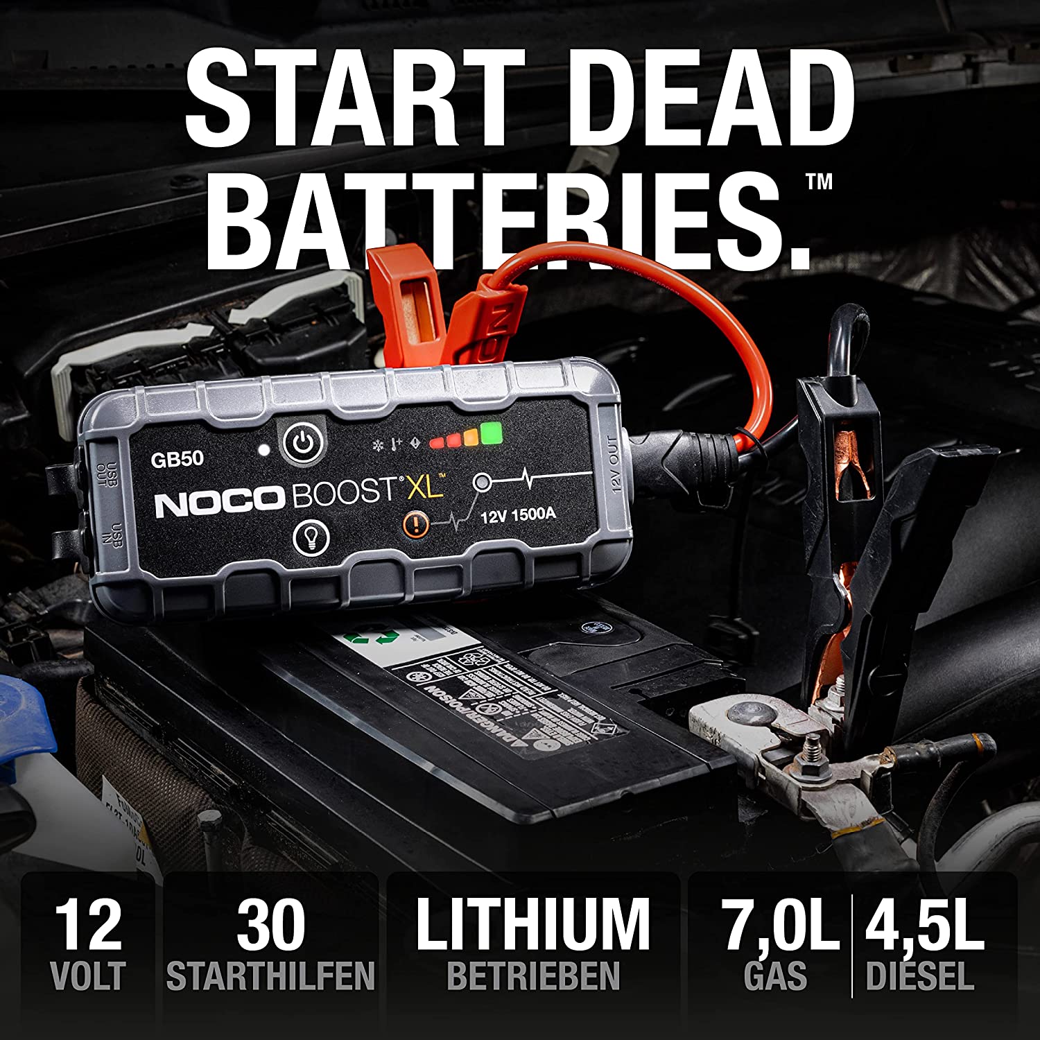 NOCO GB50 Batterie Starthilfe-Booster Lithium 12V 1500A